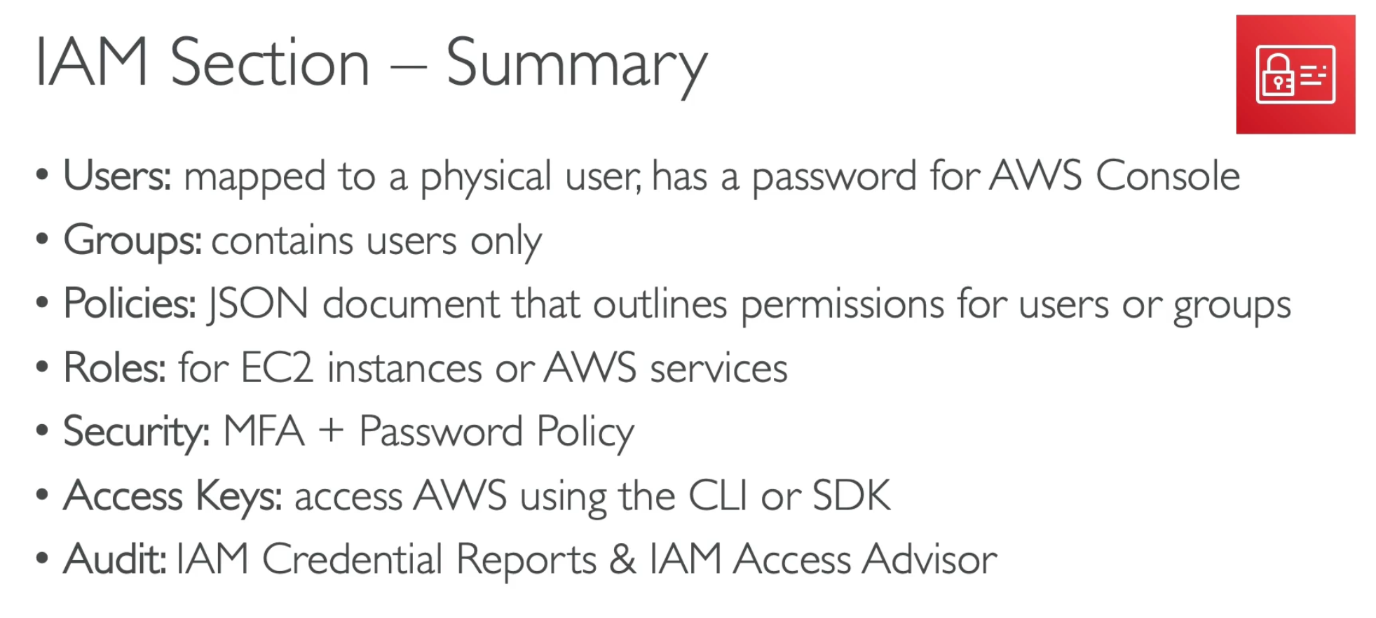 IAM Summary